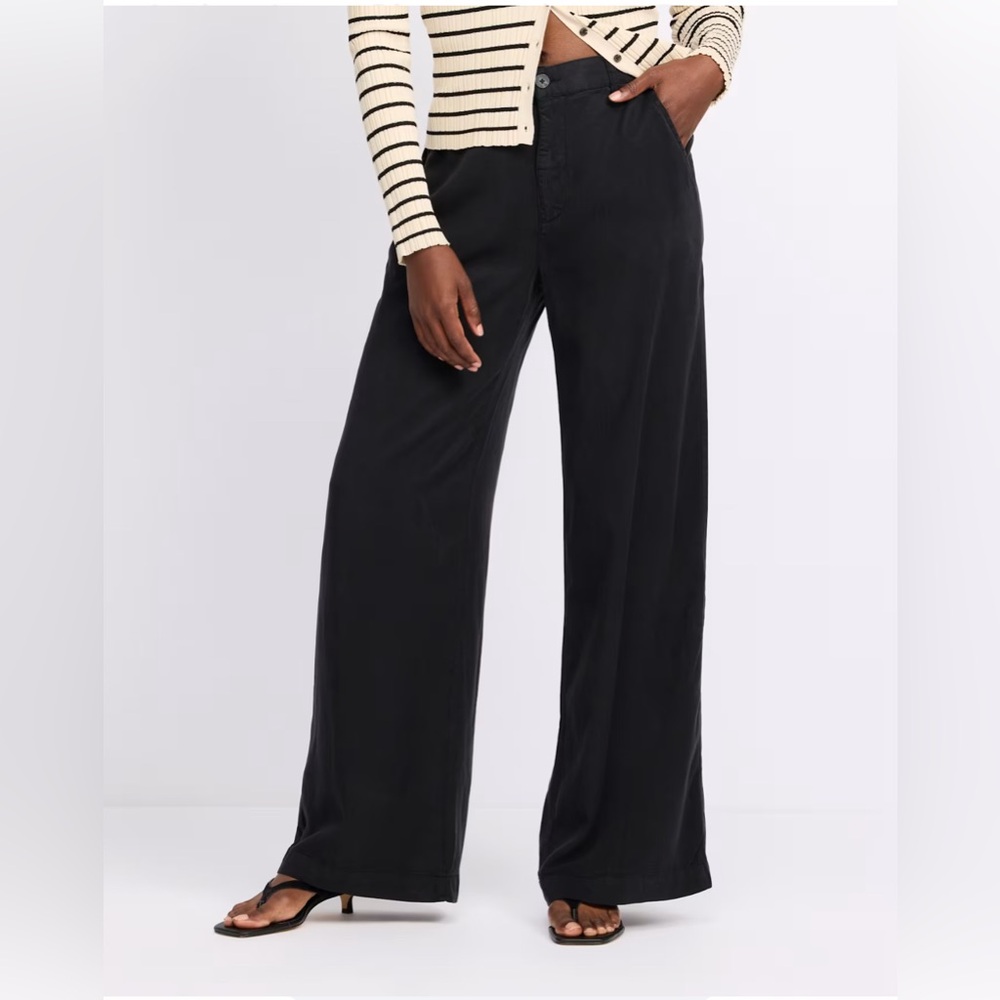 NWT NEW Pistola Jadyn Fade‎ to black low slung palazzo wide leg pant size 30